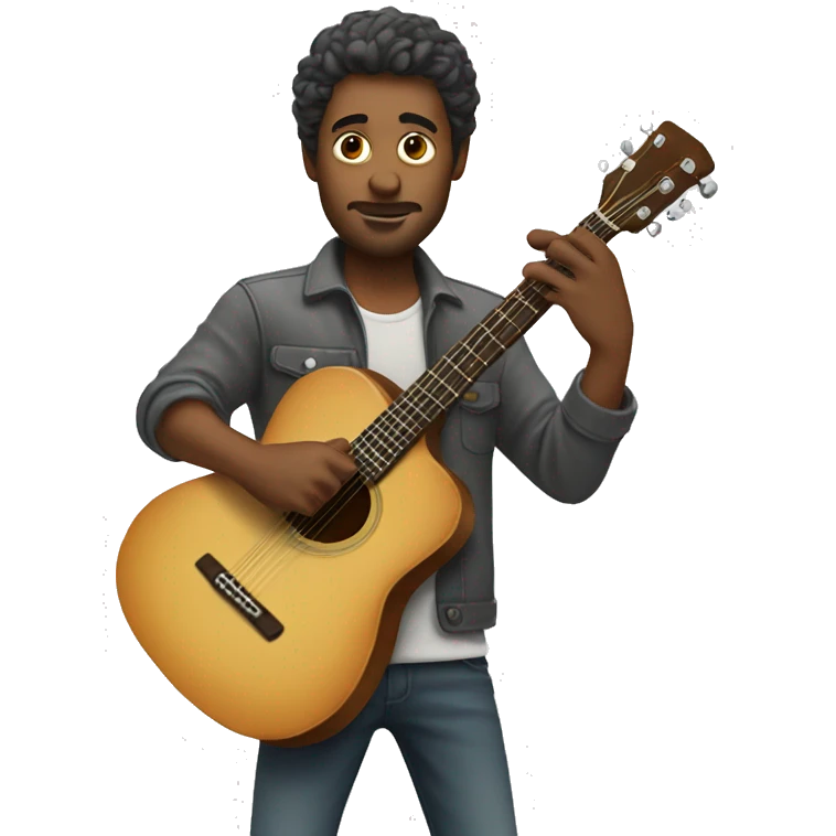 Man playing guitar emoji