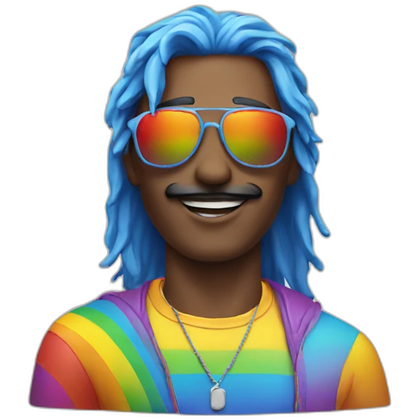 rainbow man wearing sunglasses emoji