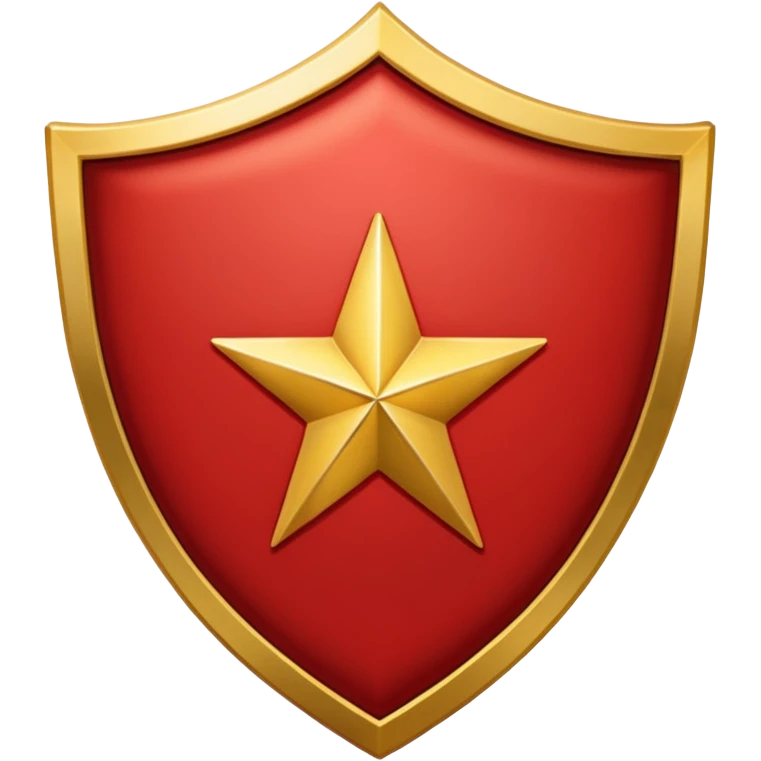 Crimson red premium shield with star emoji