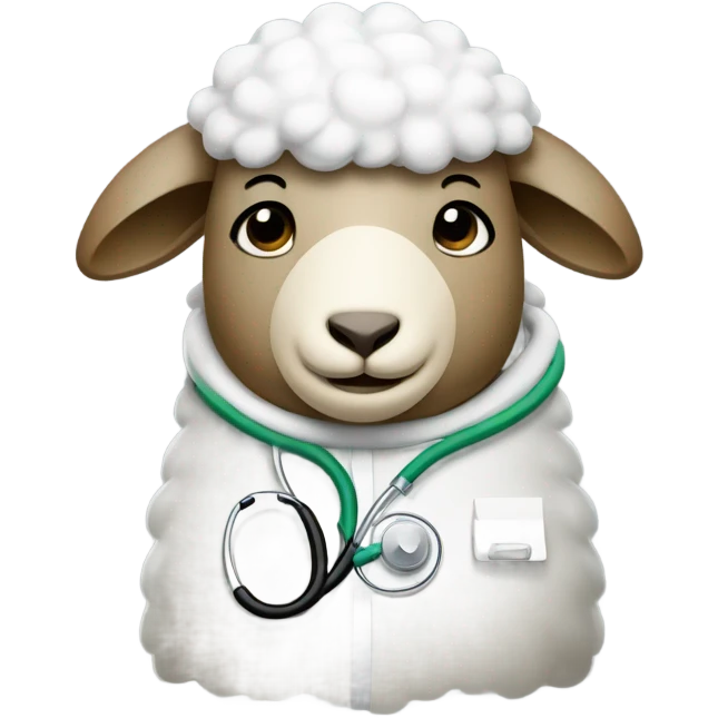 Sheep wearing a stethoscope  emoji
