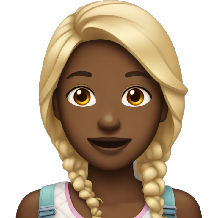 black girl with braces emoji