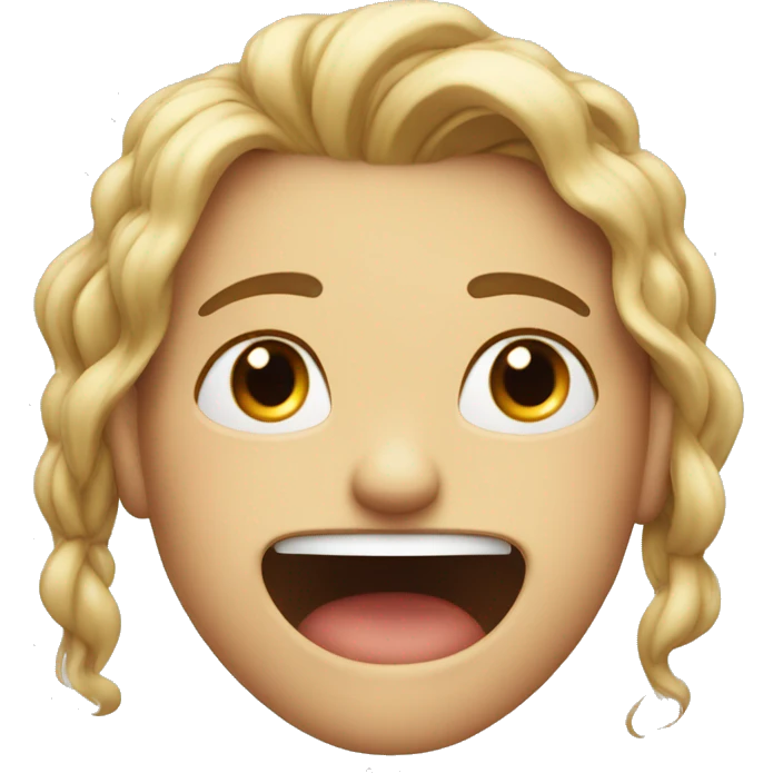 flustered boy looking at a full-smiling girl emoji
