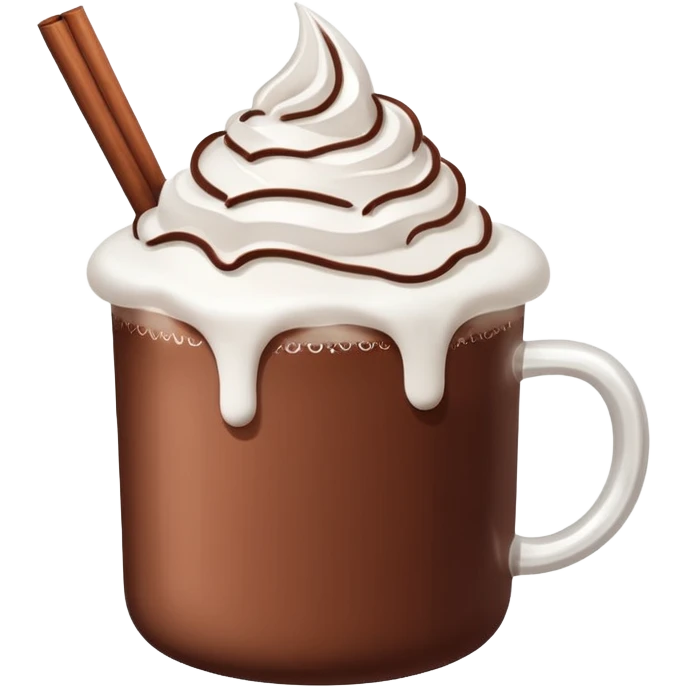hot chocolate with whipped cream and marshmallows emoji
