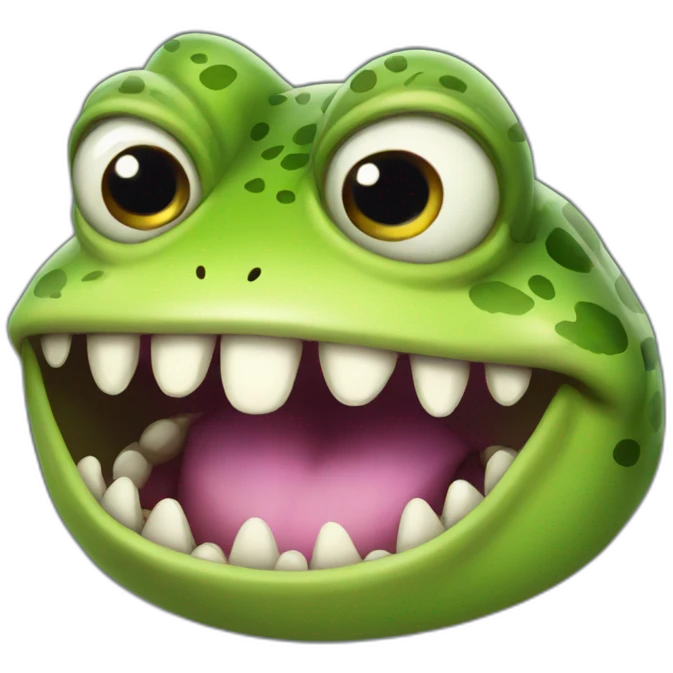 Frog scary big teeth emoji