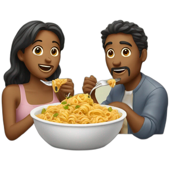 couple eating pasta like lady and the tramp emoji