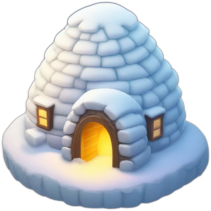 igloo with glowing heart symbol on top of it emoji