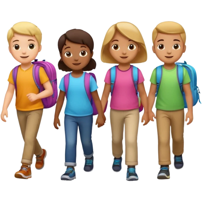 Kids Carrying Backpacks emoji