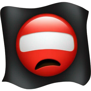 A wavy black and red rectangle with medium sized yellow circle in the middle  emoji