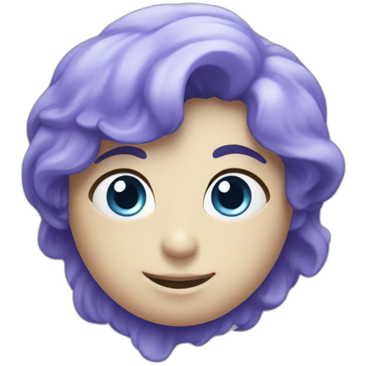 Coeur bleu violet et blanc emoji