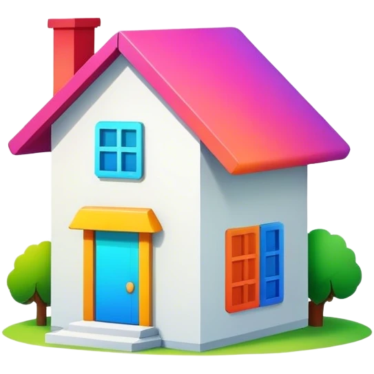 colorful house minimal logo emoji