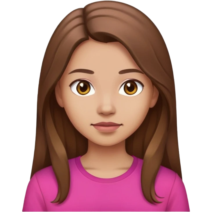 The girl with brown long hair, light skin wearing dark pink shirt  emoji