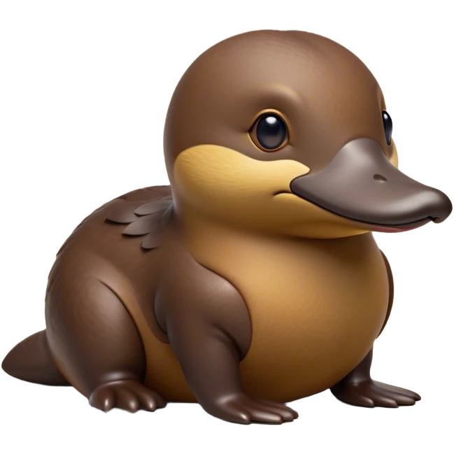 Cinematic Noble Platypus Portrait Emoji, Poised and regal, with a uniquely streamlined build and a sleek brown fur, a distinctive flat duckbill and broad, beaver-like tail, deep-set soulful eyes full of wonder, Simplified yet sharp and sophisticated features, highly detailed, glowing with a soft, dignified glow, high shine, intelligent and enigmatic, stylized with an air of aquatic curiosity, focused and attentive, soft glowing outline, capturing the essence of a watchful and confident oddity, so majestic it feels as though it could glide out of the screen with effortless authority! emoji