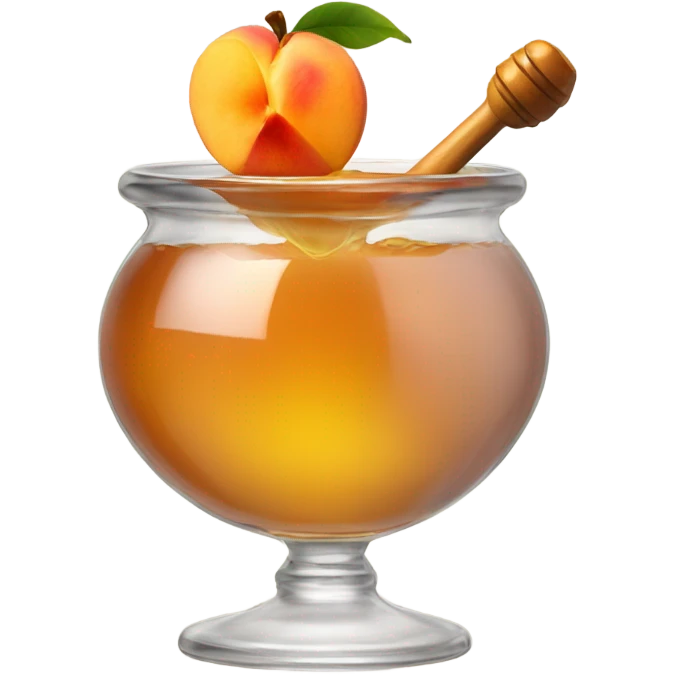 A pot of honey with a peach sticking out of the top emoji