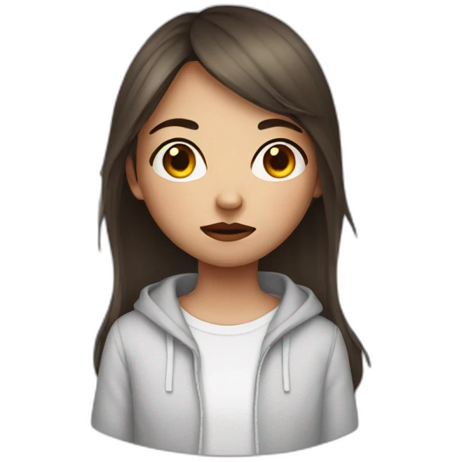 mysterious girl with nosebleed emoji