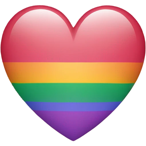 heart emoji with the lesbian flag inside emoji