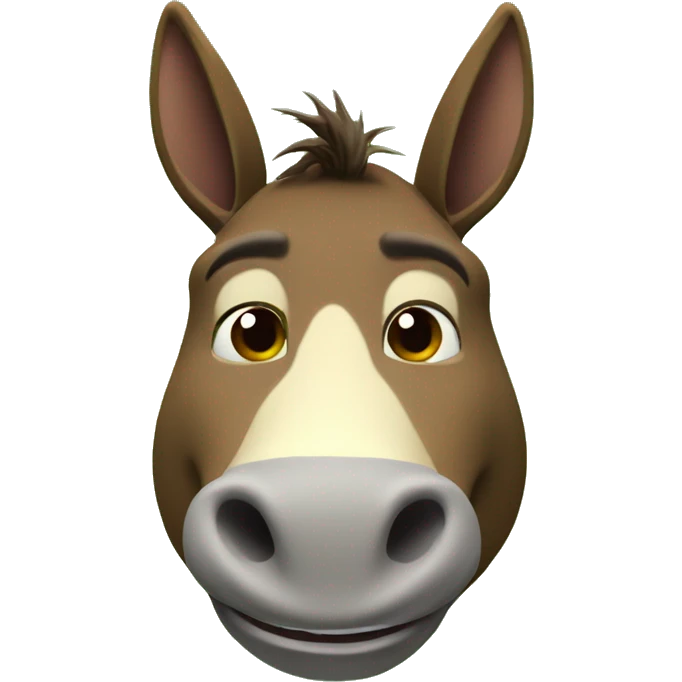 shrek brown donkey face and green background 3d emoji