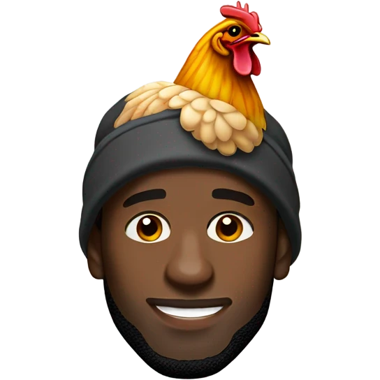 Lebron James with a chicken on his head emoji
