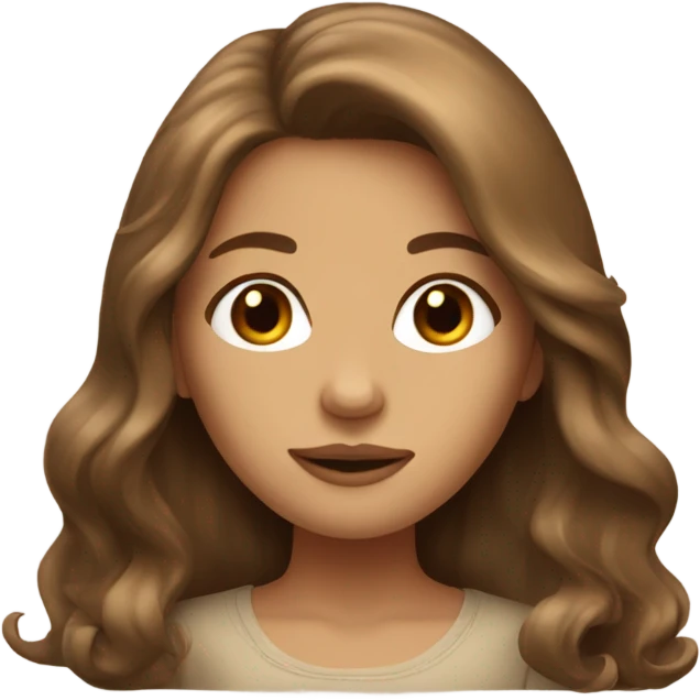 Beige Girl with long brown blowout hair emoji