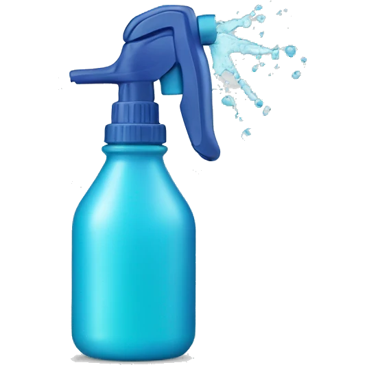 Spray bottle spritzing from the nozzle emoji