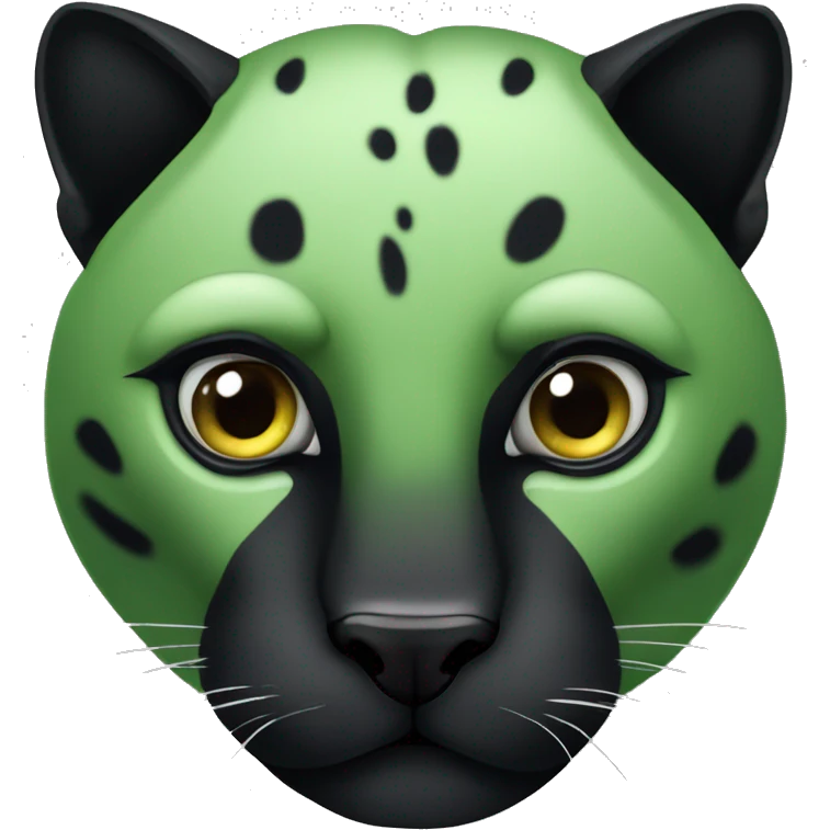 Animal pantera negra con ojos verdes emoji