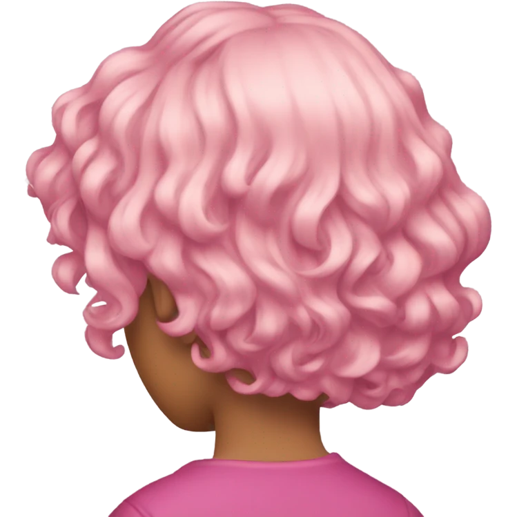 cyberpunk Pink wavy short hair rear view emoji