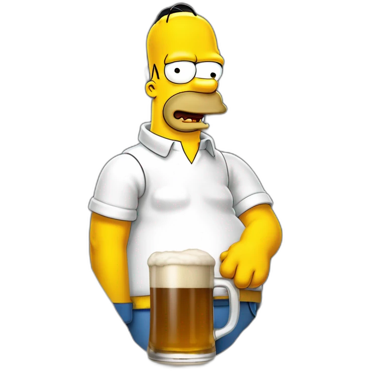 Homer Simpson qui boit de la bière emoji