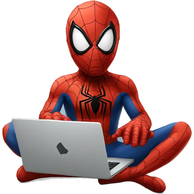 Spiderman working on a laptop emoji