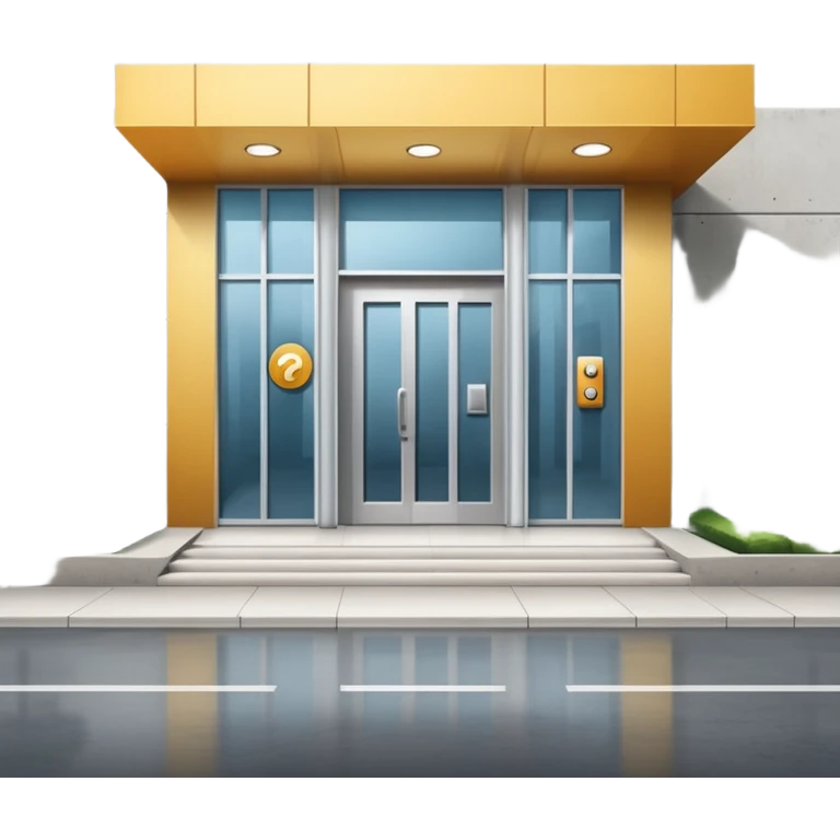 empresa prédio com placa de acessibilidade para cego emoji