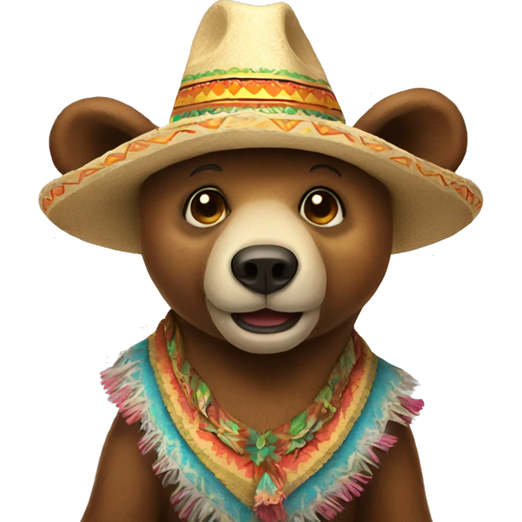 Bear wearing a sombrero  emoji