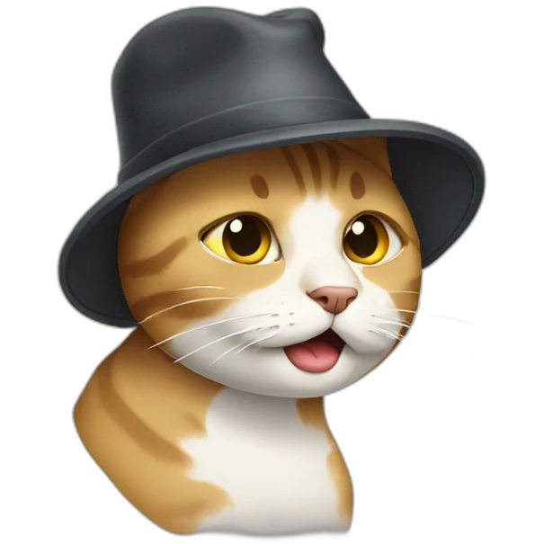 Crying cat with a hat emoji