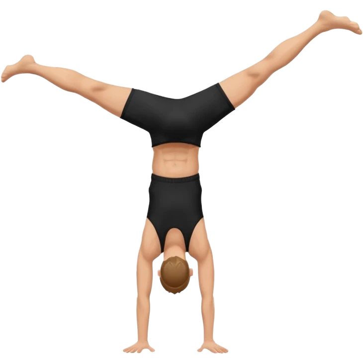 black shorts and tank tops white man one handhandstand emoji