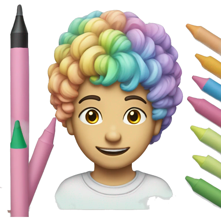 Pastel colored Markers and a coloring book emoji