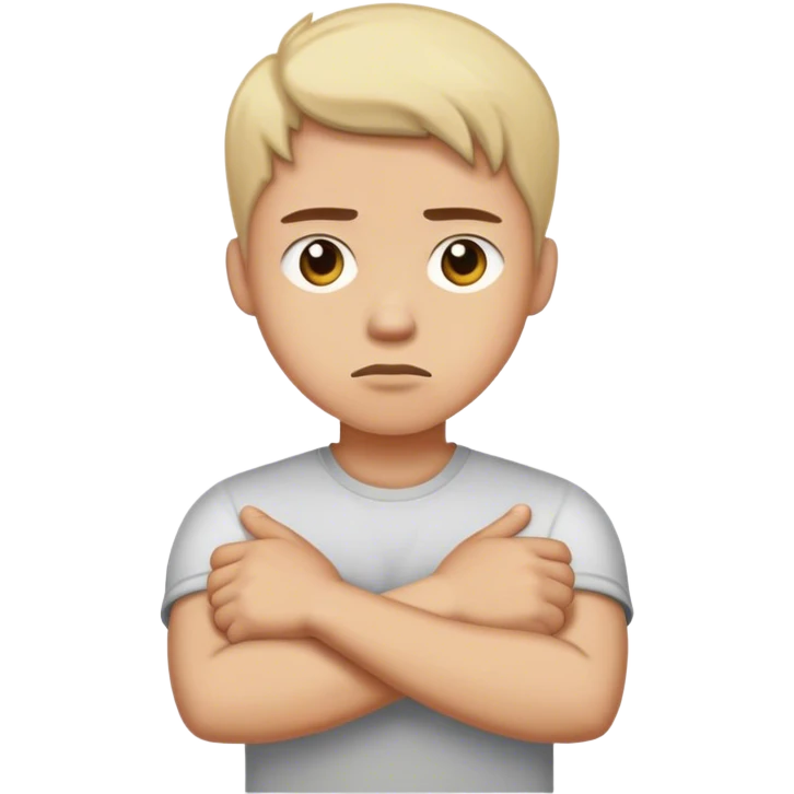 A person with crossed arms, showing indifference and ignoring emoji