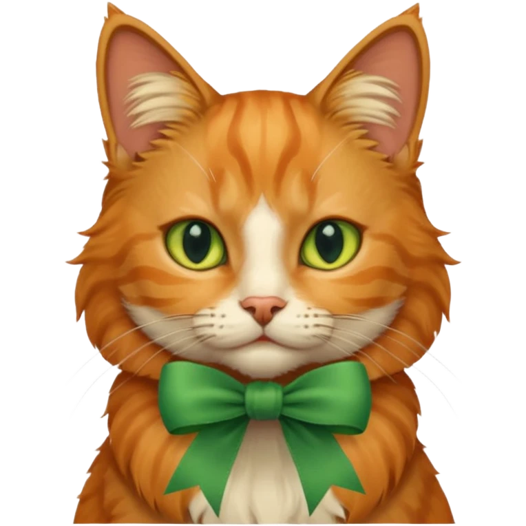cat with green ribbon on ear emoji