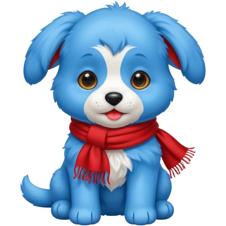 blue puppy with scarf
 emoji
