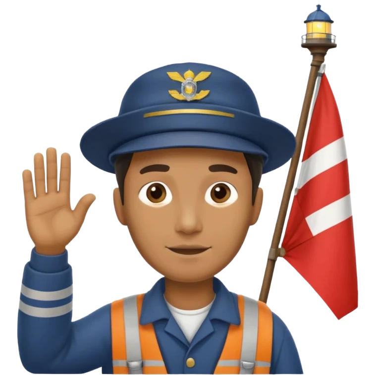 lighthouse Keeper raising signal flag emoji