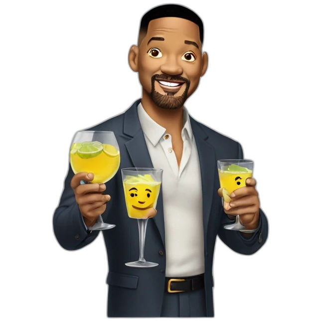 Will Smith avec deux gins a la main emoji