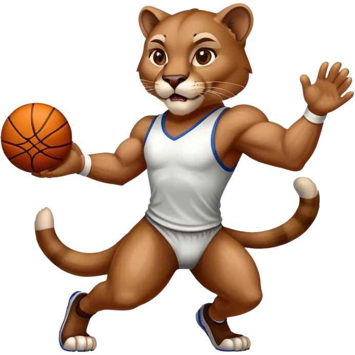 Cougar playing basketball emoji