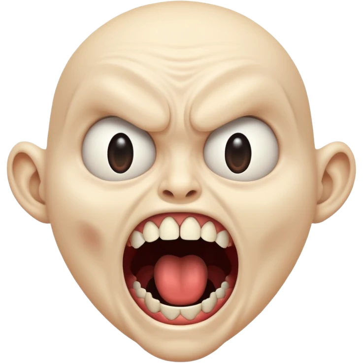 The screen showing a screaming face emoji