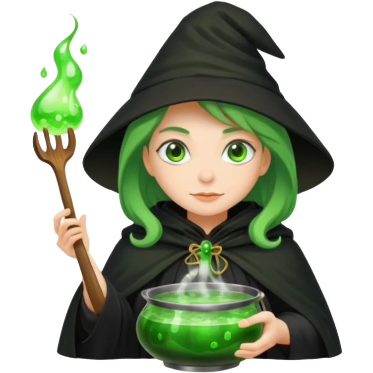 green witch cooking potion emoji