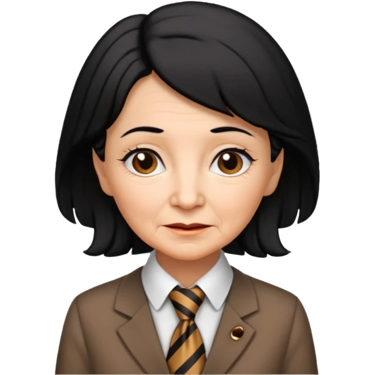 old women with Necktie. different hair styles, black hair. emoji