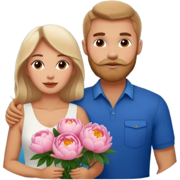 Couple traveling in Montenegro russian man and elegant  Latina girl delicate peonies and mountains in the background  emoji