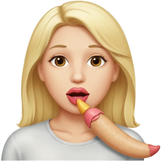 a woman having a dick in her mouth emoji