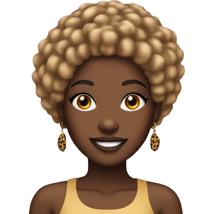Pretty black girl with cheetah print wig emoji