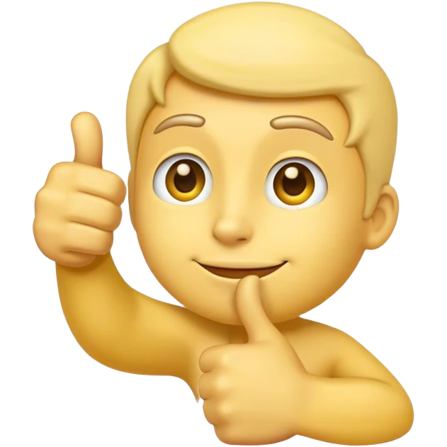 thinking emoji with thumbs up emoji