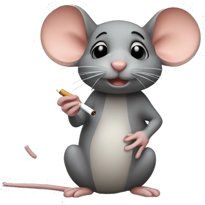 Mouse with a cigarette  emoji