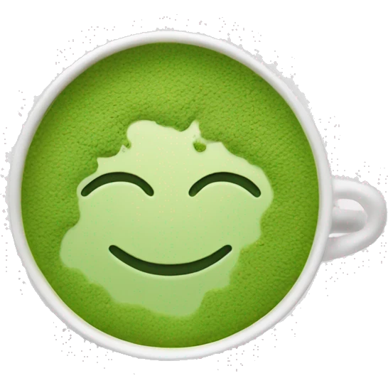 Green matcha in a white aesthetic cup emoji