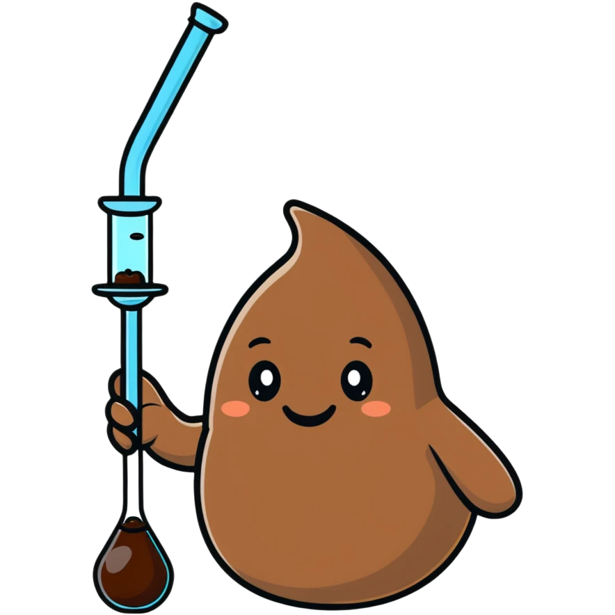 adorable smiling poop character with a bong in hand emoji