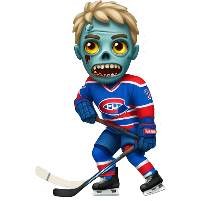 Zombie wearing Montreal hockey shirt emoji