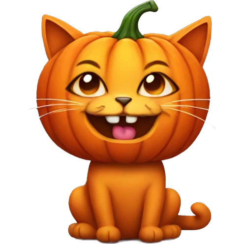 Cat in pumpkin emoji